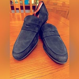 Wolf and Shepherd Monaco Suede Loafers Size 13 Navy